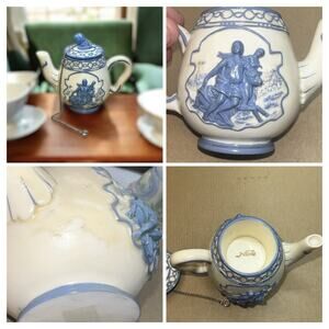 Frankenthal Nini Mini Teapot Tea Pot Miniature Vtg Hand Painted 3D Replica READ